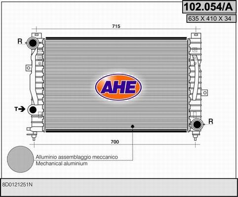 AHE 102.054/A - Radiator, mühərrikin soyudulması furqanavto.az