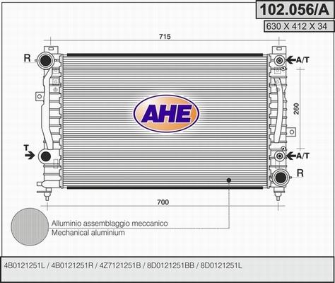 AHE 102.056/A - Radiator, mühərrikin soyudulması furqanavto.az