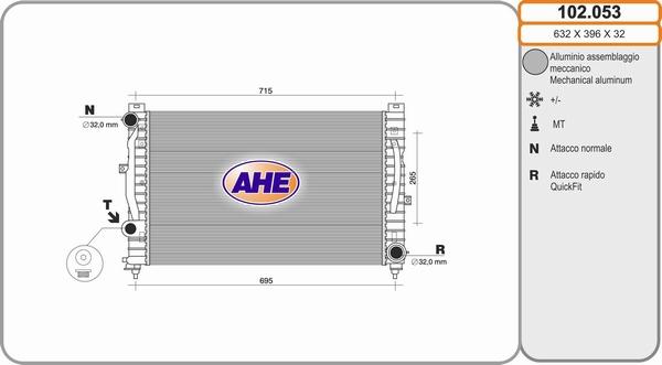 AHE 102.053 - Radiator, mühərrikin soyudulması furqanavto.az