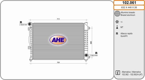 AHE 102.061 - Radiator, mühərrikin soyudulması furqanavto.az