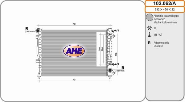 AHE 102.062/A - Radiator, mühərrikin soyudulması furqanavto.az