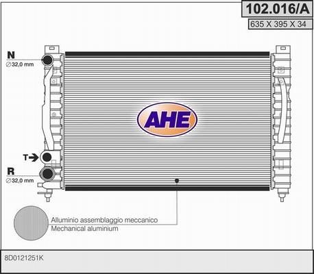 AHE 102.016/A - Radiator, mühərrikin soyudulması furqanavto.az