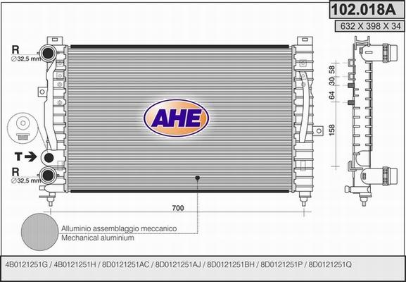 AHE 102.018/A - Radiator, mühərrikin soyudulması furqanavto.az