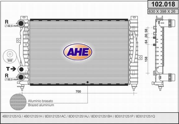 AHE 102.018 - Radiator, mühərrikin soyudulması furqanavto.az