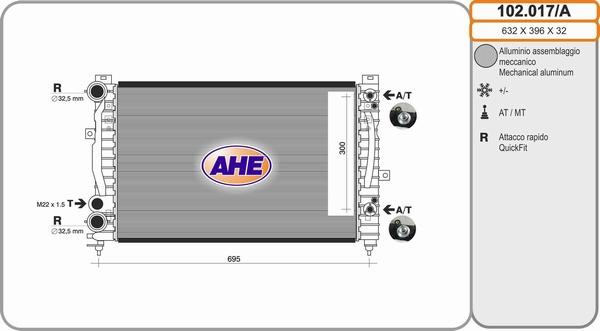 AHE 102.017/A - Radiator, mühərrikin soyudulması www.furqanavto.az