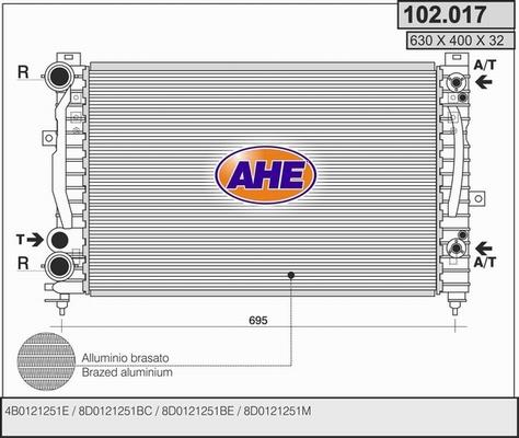 AHE 102.017 - Radiator, mühərrikin soyudulması furqanavto.az
