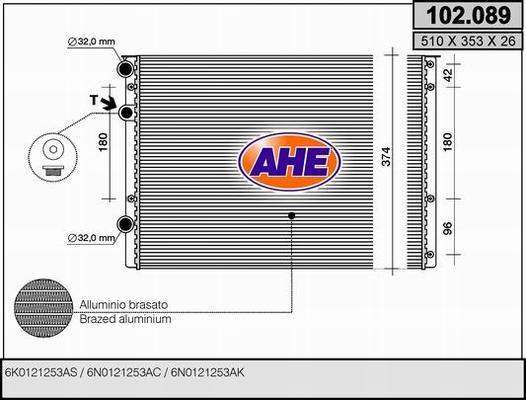 AHE 102.089 - Radiator, mühərrikin soyudulması furqanavto.az