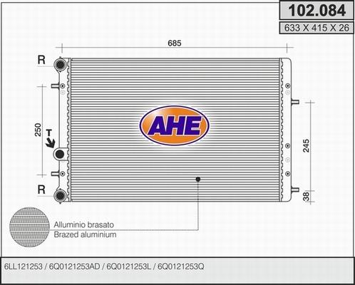 AHE 102.084 - Radiator, mühərrikin soyudulması furqanavto.az