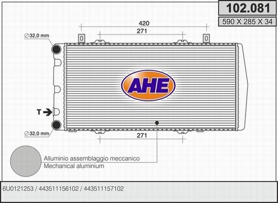 AHE 102.081 - Radiator, mühərrikin soyudulması furqanavto.az