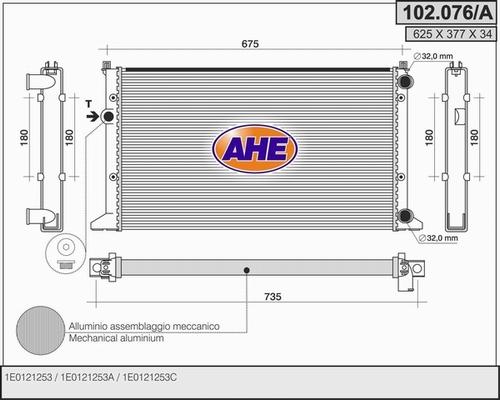 AHE 102.076/A - Radiator, mühərrikin soyudulması furqanavto.az