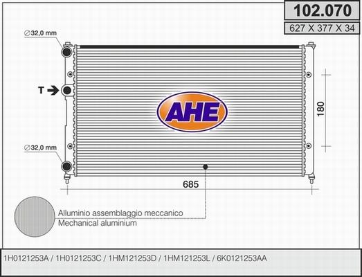 AHE 102.070 - Radiator, mühərrikin soyudulması furqanavto.az
