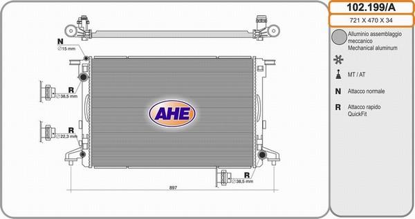 AHE 102.199/A - Radiator, mühərrikin soyudulması furqanavto.az