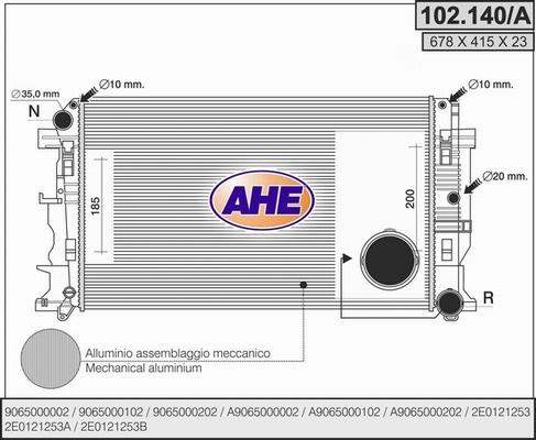 AHE 102.140/A - Radiator, mühərrikin soyudulması furqanavto.az