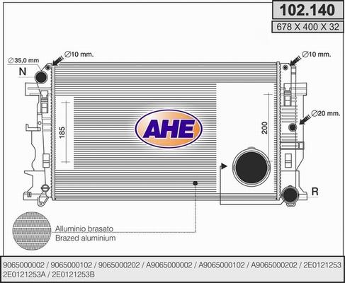 AHE 102.140 - Radiator, mühərrikin soyudulması furqanavto.az