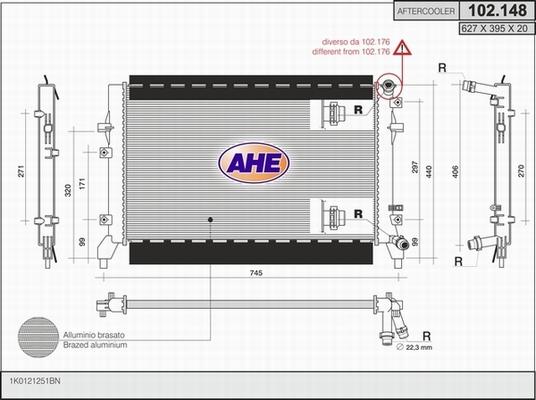 AHE 102.148 - Radiator, mühərrikin soyudulması furqanavto.az