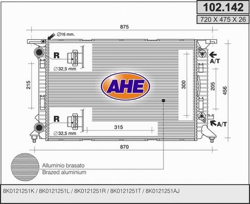 AHE 102.142 - Radiator, mühərrikin soyudulması www.furqanavto.az