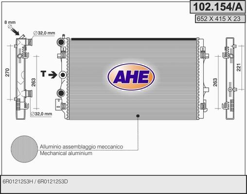AHE 102.154/A - Radiator, mühərrikin soyudulması furqanavto.az