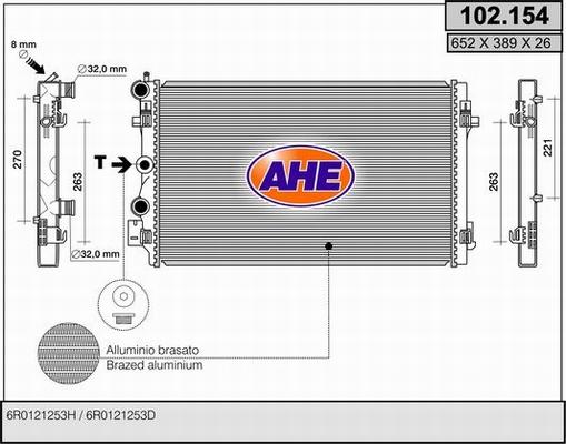 AHE 102.154 - Radiator, mühərrikin soyudulması furqanavto.az