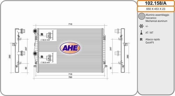 AHE 102.158/A - Radiator, mühərrikin soyudulması furqanavto.az