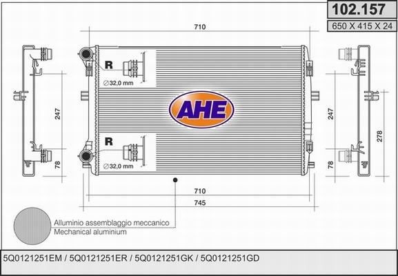 AHE 102.157 - Radiator, mühərrikin soyudulması furqanavto.az