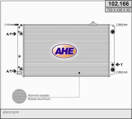 AHE 102.166 - Radiator, mühərrikin soyudulması furqanavto.az