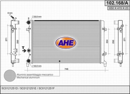 AHE 102.168/A - Radiator, mühərrikin soyudulması furqanavto.az