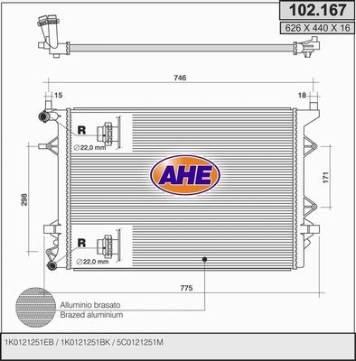 AHE 102.167 - Radiator, mühərrikin soyudulması furqanavto.az