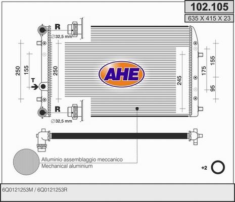 AHE 102.105 - Radiator, mühərrikin soyudulması furqanavto.az