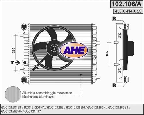 AHE 102.106/A - Radiator, mühərrikin soyudulması furqanavto.az