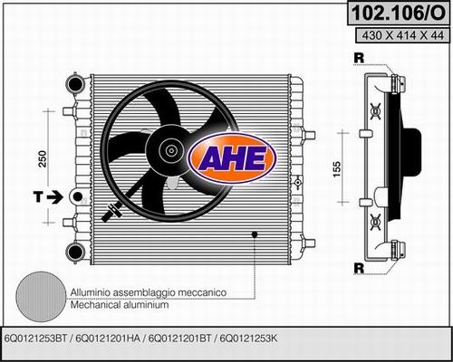 AHE 102.106/O - Radiator, mühərrikin soyudulması furqanavto.az