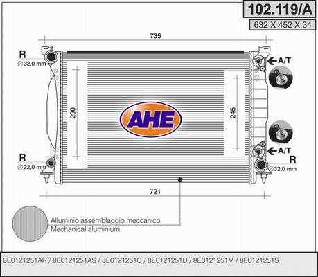 AHE 102.119/A - Radiator, mühərrikin soyudulması www.furqanavto.az