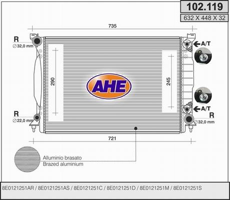 AHE 102.119 - Radiator, mühərrikin soyudulması furqanavto.az