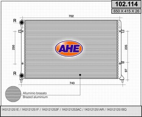 AHE 102.114 - Radiator, mühərrikin soyudulması furqanavto.az