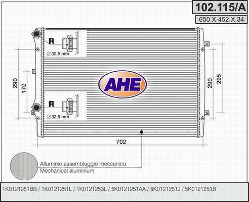 AHE 102.115/A - Radiator, mühərrikin soyudulması furqanavto.az