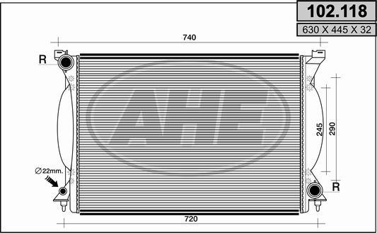 AHE 102.118 - Radiator, mühərrikin soyudulması furqanavto.az