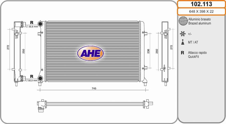 AHE 102.113 - Radiator, mühərrikin soyudulması furqanavto.az