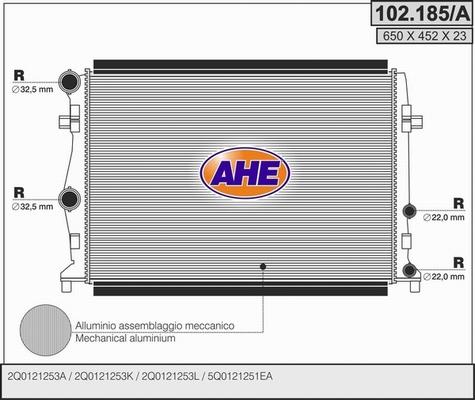 AHE 102.185/A - Radiator, mühərrikin soyudulması furqanavto.az