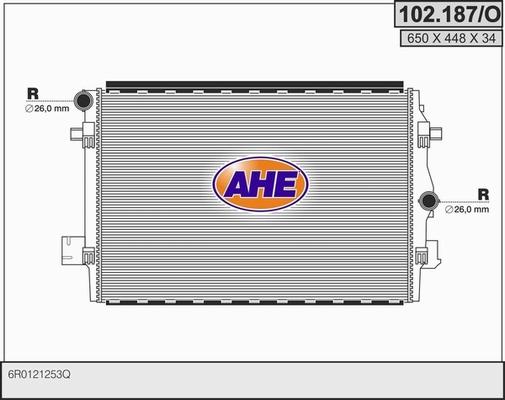 AHE 102.187/O - Radiator, mühərrikin soyudulması furqanavto.az