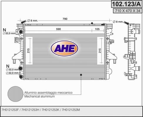 AHE 102.123/A - Radiator, mühərrikin soyudulması furqanavto.az