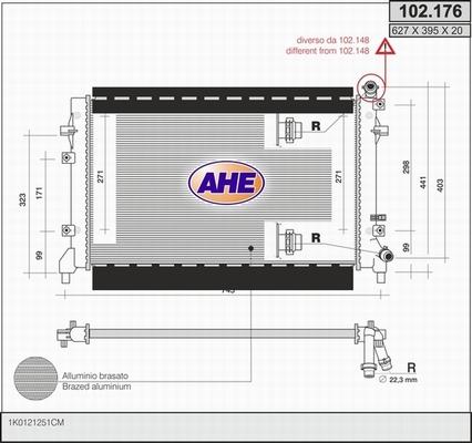 AHE 102.176 - Radiator, mühərrikin soyudulması furqanavto.az