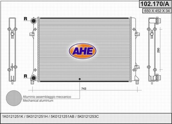 AHE 102.170/A - Radiator, mühərrikin soyudulması furqanavto.az