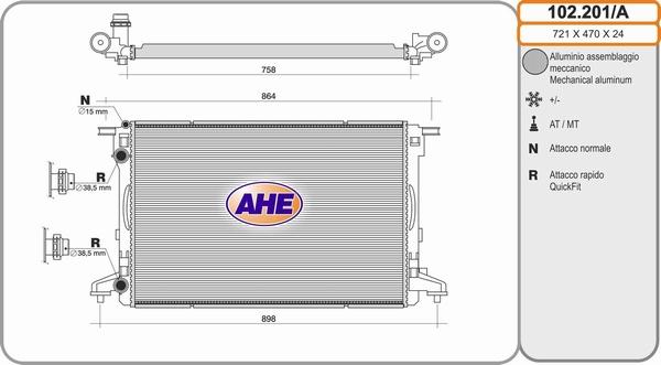 AHE 102.201/A - Radiator, mühərrikin soyudulması furqanavto.az