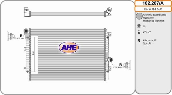 AHE 102.207/A - Radiator, mühərrikin soyudulması furqanavto.az