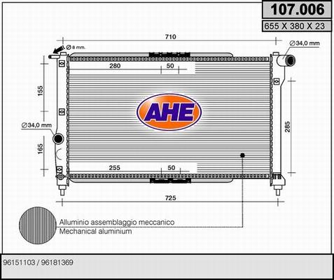 AHE 107.006 - Radiator, mühərrikin soyudulması furqanavto.az