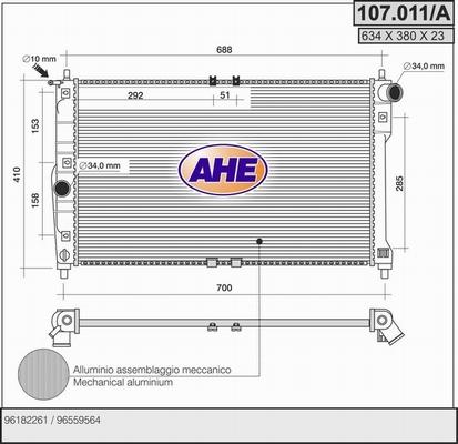 AHE 107.011/A - Radiator, mühərrikin soyudulması furqanavto.az