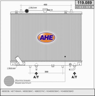 AHE 119.089 - Radiator, mühərrikin soyudulması furqanavto.az