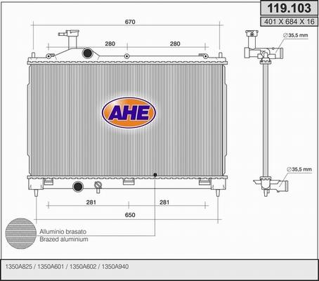 AHE 119.103 - Radiator, mühərrikin soyudulması furqanavto.az