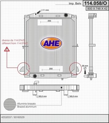 AHE 114.058/O - Radiator, mühərrikin soyudulması furqanavto.az