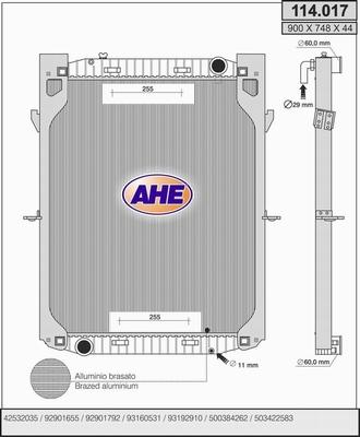 AHE 114.017 - Radiator, mühərrikin soyudulması furqanavto.az