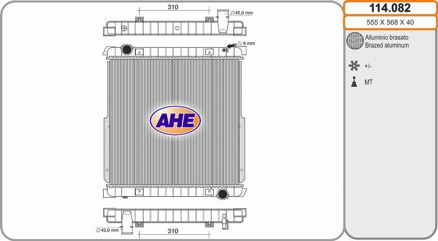 AHE 114.082 - Radiator, mühərrikin soyudulması furqanavto.az